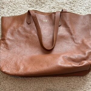 Cuyana Brown Leather Tote Bag